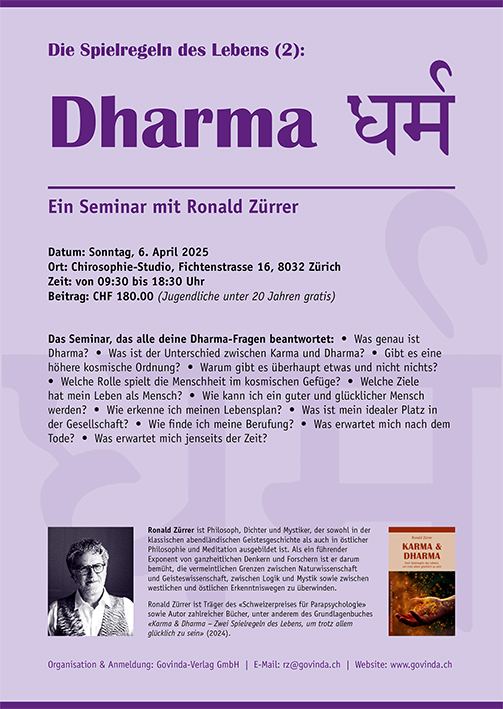 Seminar: Die Spielregeln des Lebens (2): Dharma [April]