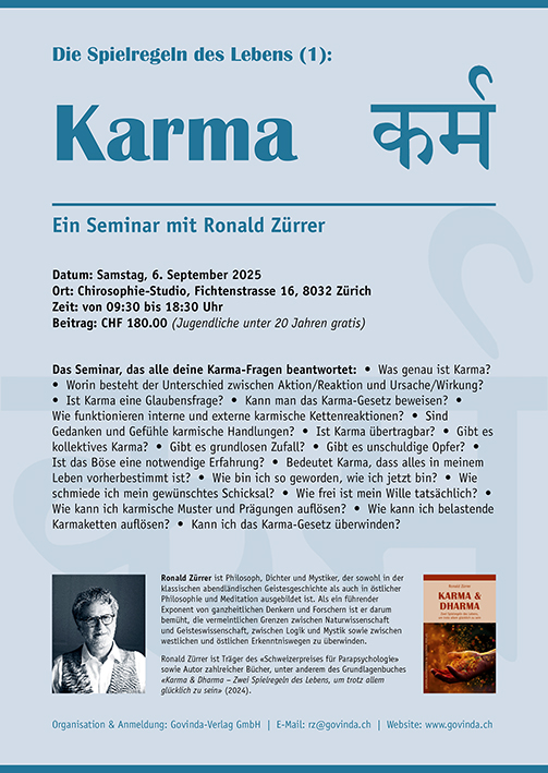 Seminar: Die Spielregeln des Lebens (1): Karma [September]